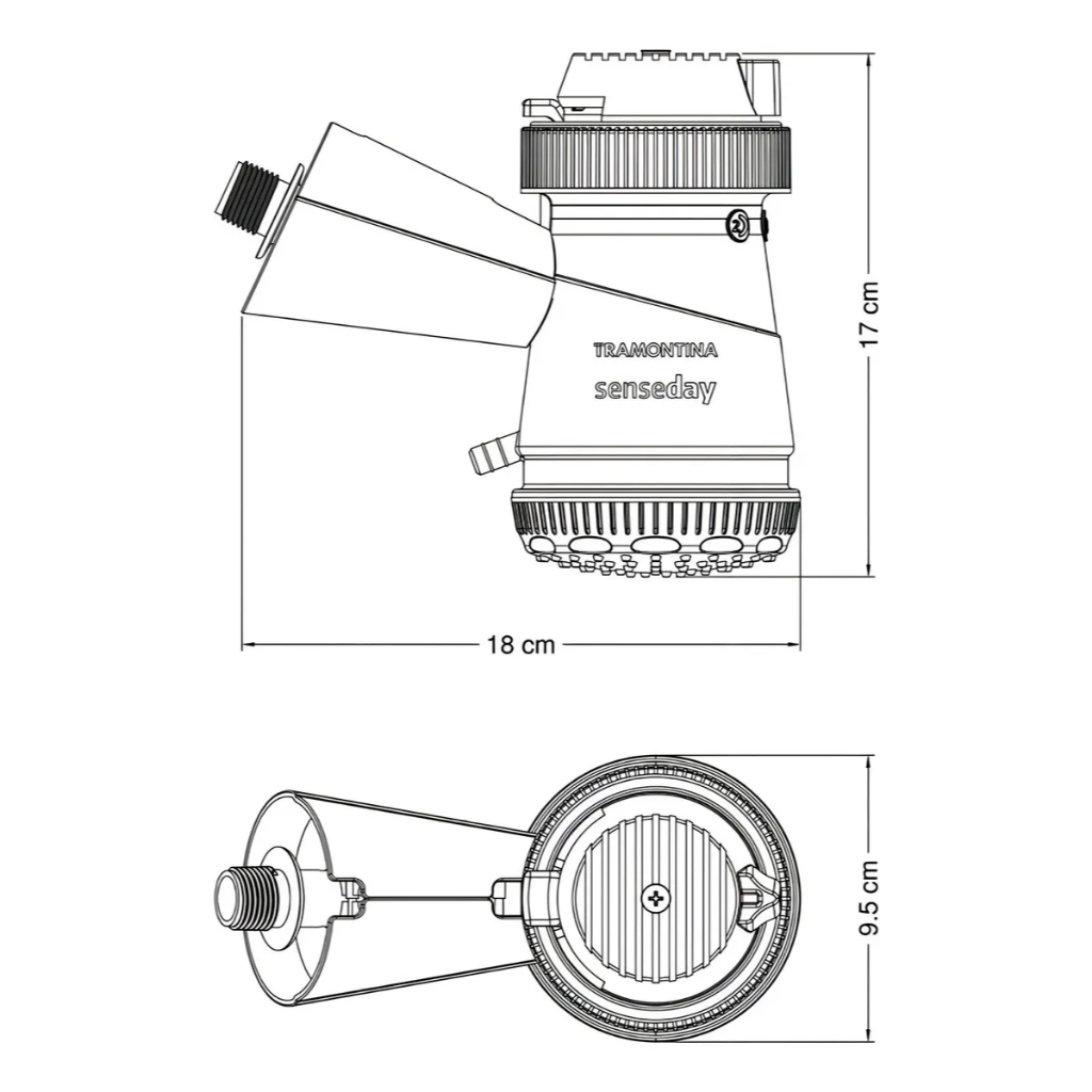 Chuveiro elétrico de parede Tramontina Senseday branco 5500W 220v