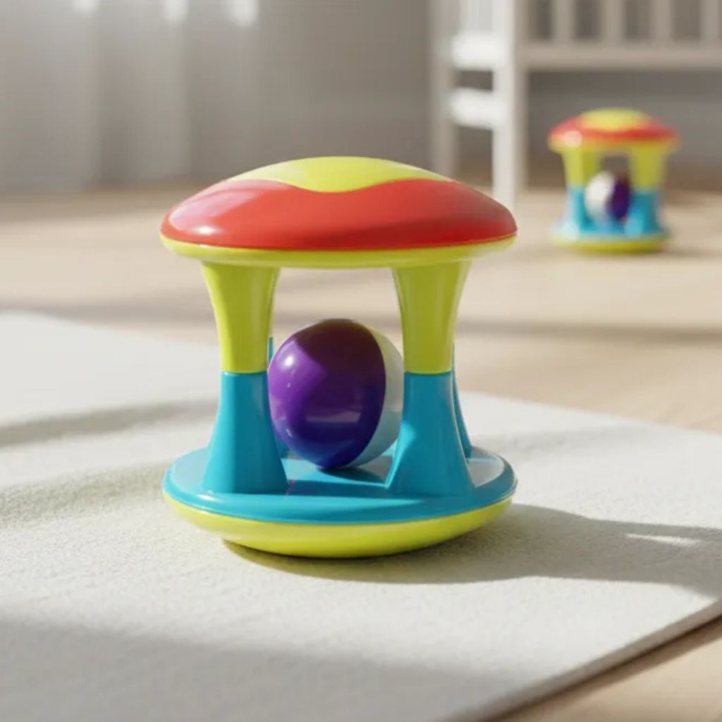 Chocalho Torre Chocalho Com Bolinha Colorida Bebe Criança Infantil Educativa Pedagógica Sensorial