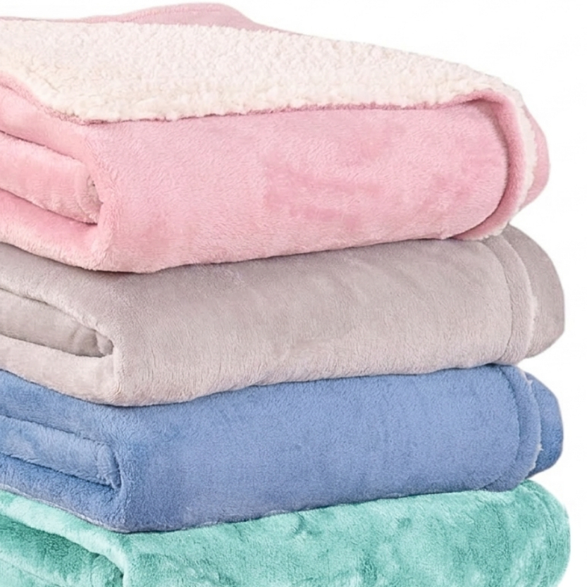 Cobertor de Bebe Com Sherpa Dupla Face 0,70 x 1,10m Antialérgica
