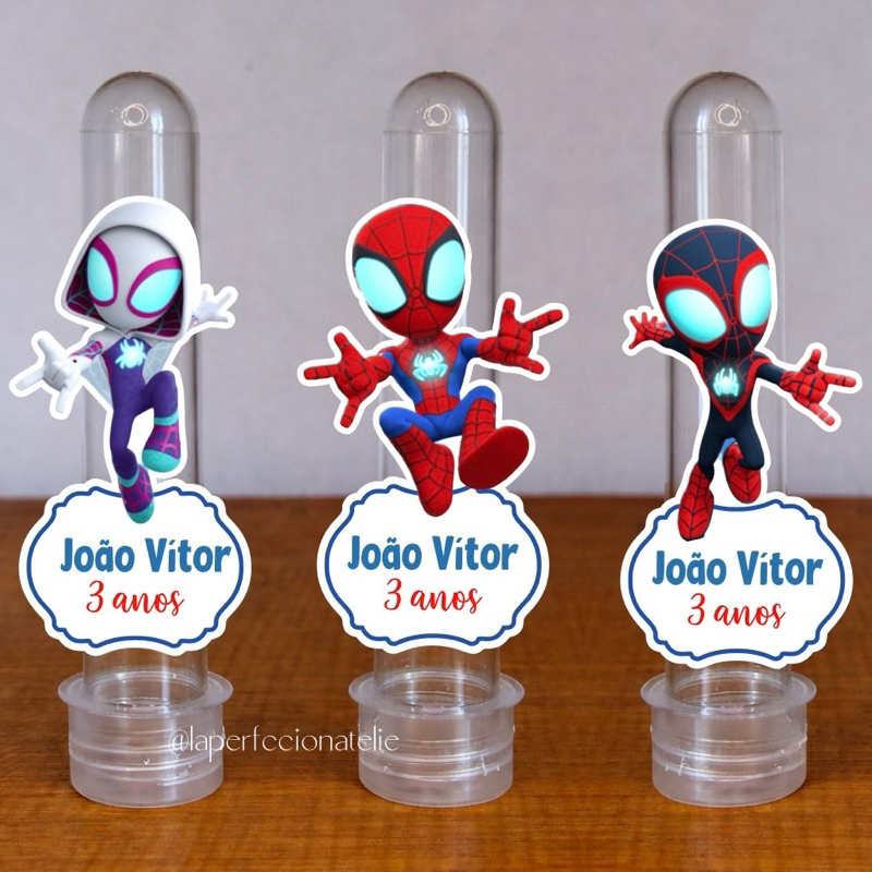 Aplique para tubete spiderman e seus amigos Kit 20/30/40/50/100 un Lembrancinha Homem Aranha
