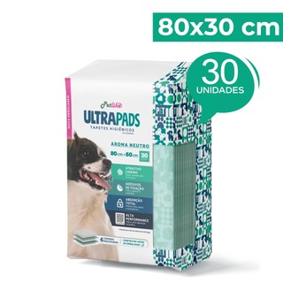 Tapete Higiênico Cães Ultra Pads Natural 80cmx60cm 30 unidades