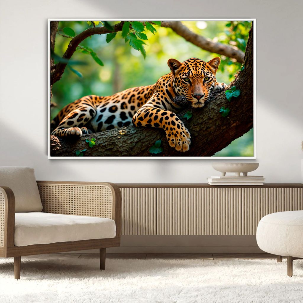 Quadro Decorativo Grande Onça Pintada Pantanal Amazônia 100x70