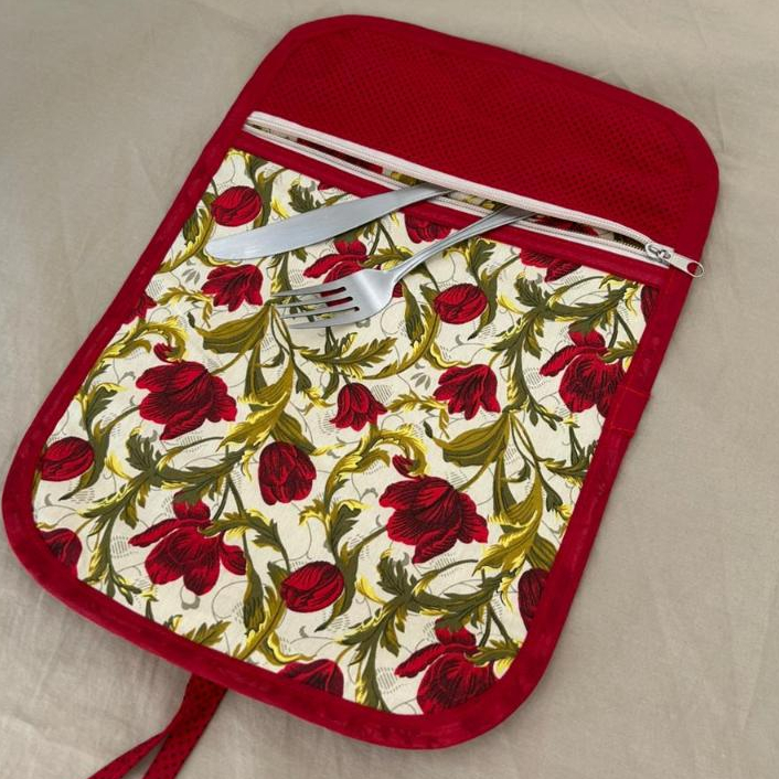 Porta Talher 2 em 1 com Jogo Americano Tecido 25X35CM
