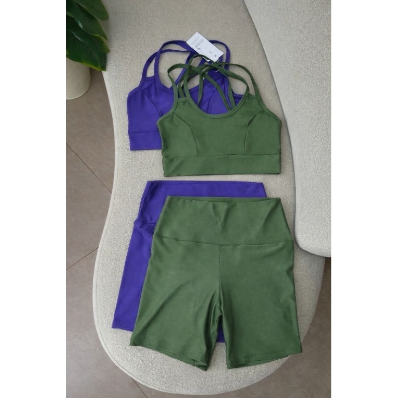 Conjunto Fitness Feminino Suplex Gramatura 300 Short + Top Zero Transparência Alta Compressão Academia