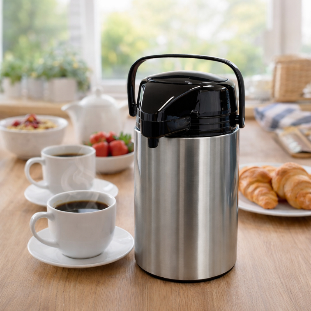 Garrafa Térmica Inox 1,9L Pressão Para Café Chá Bebidas quentes agua para chimarrão. Garrafa térmica para reunião café