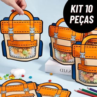 Kit 10 Sacos Selado Em Forma De Mochila De Cartoon, Saco De Lanche Portátil Para Crianças em Oferta na Shopee