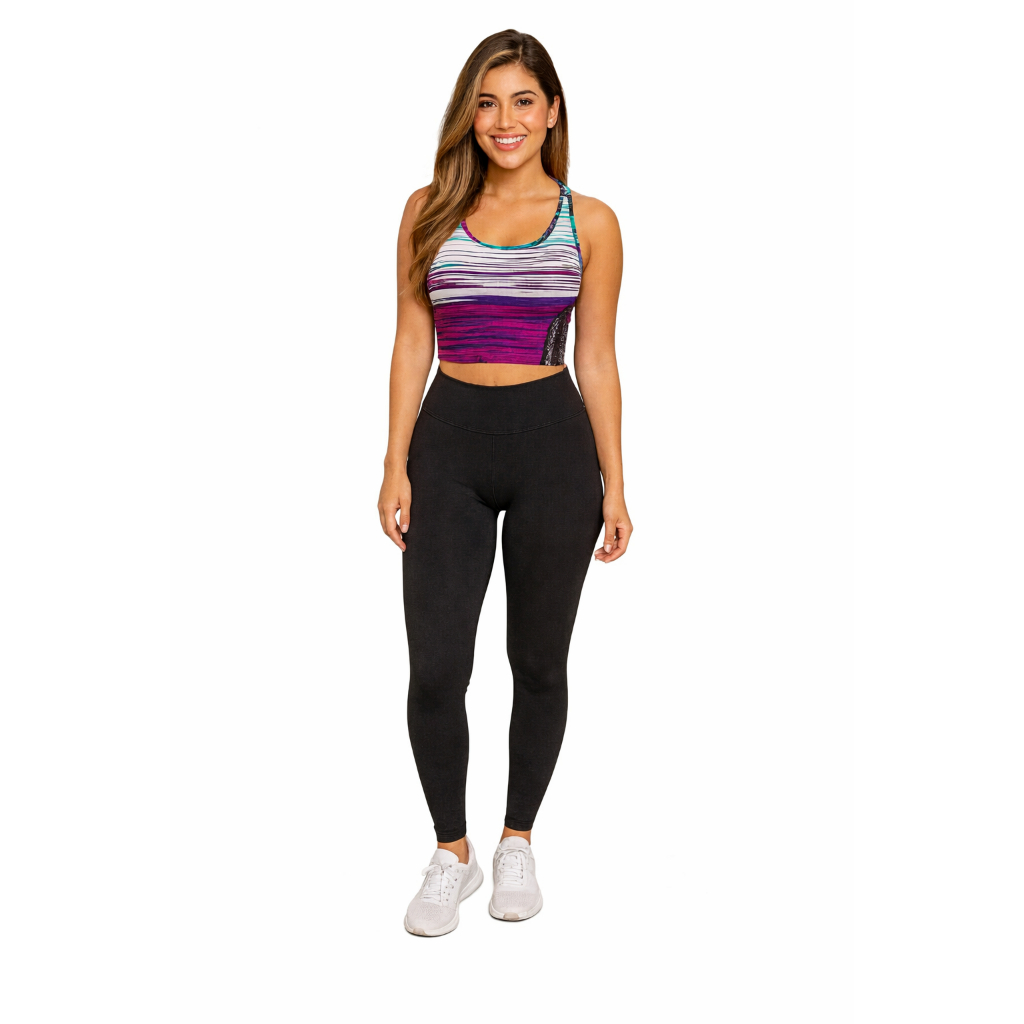 Top Fitness Feminino Academia Estampado Sustentação  Confortável Treino e Caminhada moda esportiva