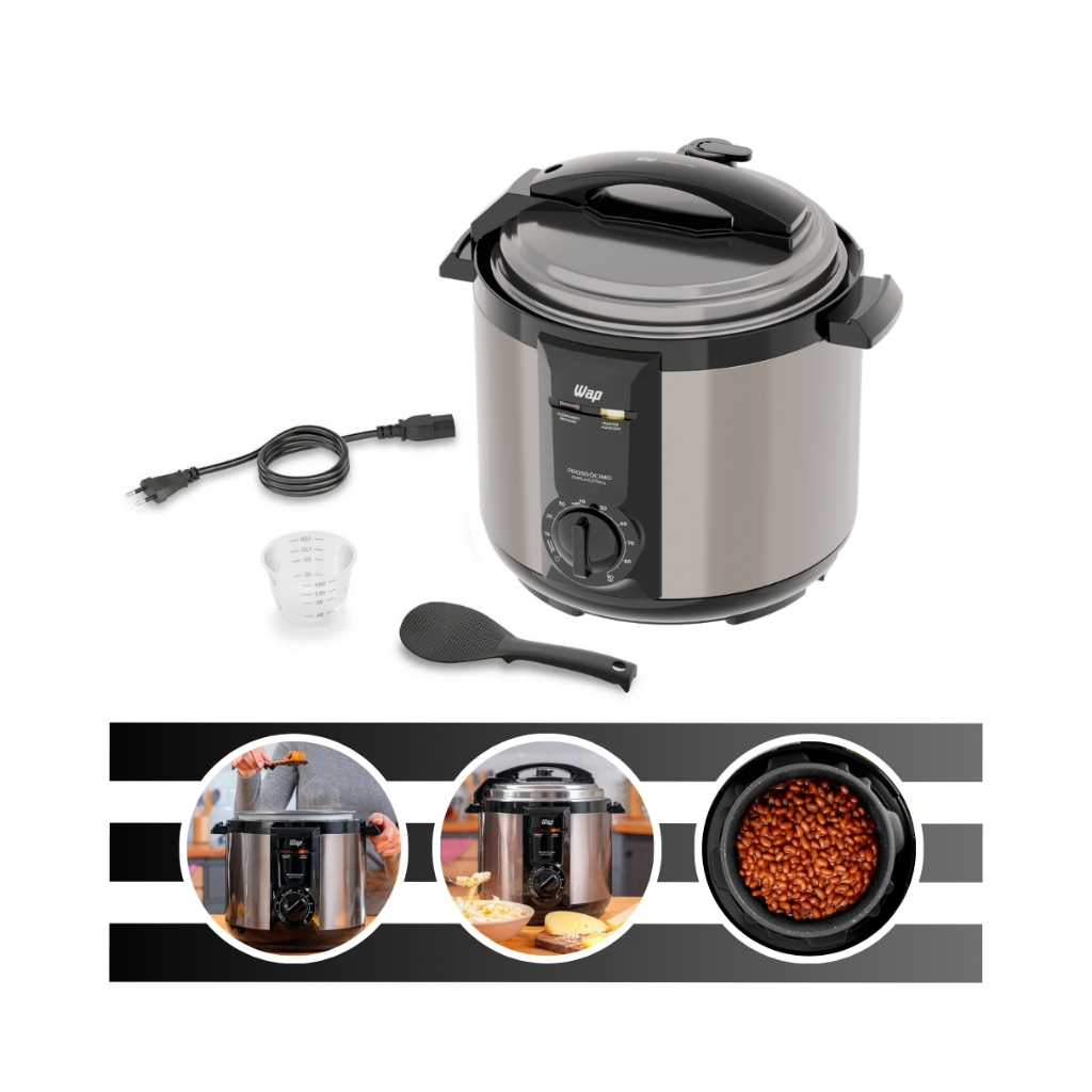 Panela De Pressão Elétrica WPPE2 Antiaderente 950W Com Cabo Elétrico Removível Capacidade de 5L Wap em Oferta na Shopee