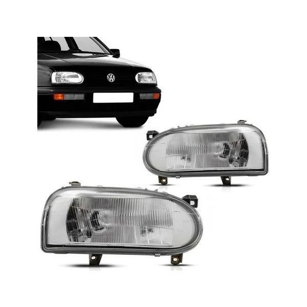 Farol Golf MK3 1994 a 1997 Alemão Mexicano Foco Simples (LD + LE) - Marca TYC