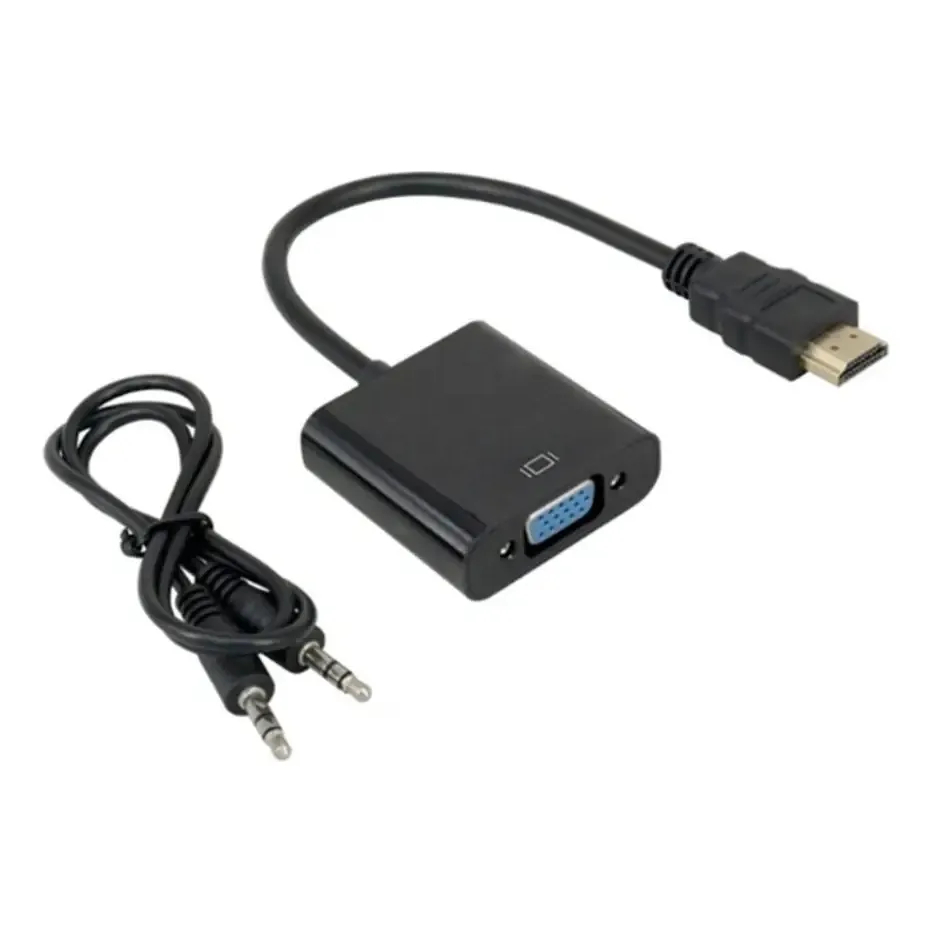 Cabo Adaptador de VGA para Hdmi e P2 Auxiliar Áudio - HD Conversion Cable.