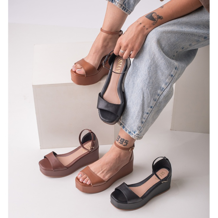 Sandália Feminina Anabela Salto Alto Plataforma Casual Confortável em Oferta na Shopee