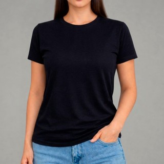 Camiseta Feminina Lisa 100% Algodão Premium Conforto Streetwear Fashion Urbano Casual Mod…