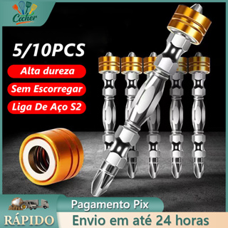 Kit C/ 10 Bits Magnético Ponteira Philips Parafusadeira Ph2 Parafusadeira e Precisão em Oferta na Shopee