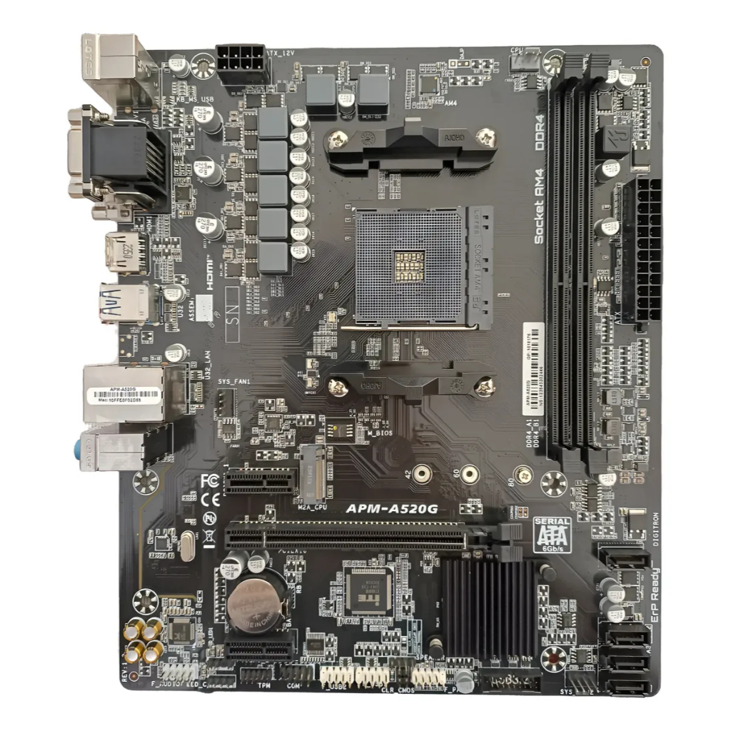 Placa Mãe PCWare APM-A520G AM4 A520 Micro ATX DDR4 M.2 NVMe HDMI USB 3.2 Ryzen 3ª Geração