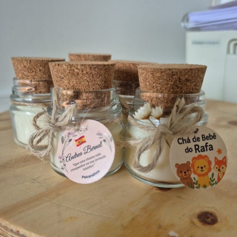 Vela Aromática Rolha Personalizada | Lembrancinha Chá de Bebê, Maternidade e Eventos