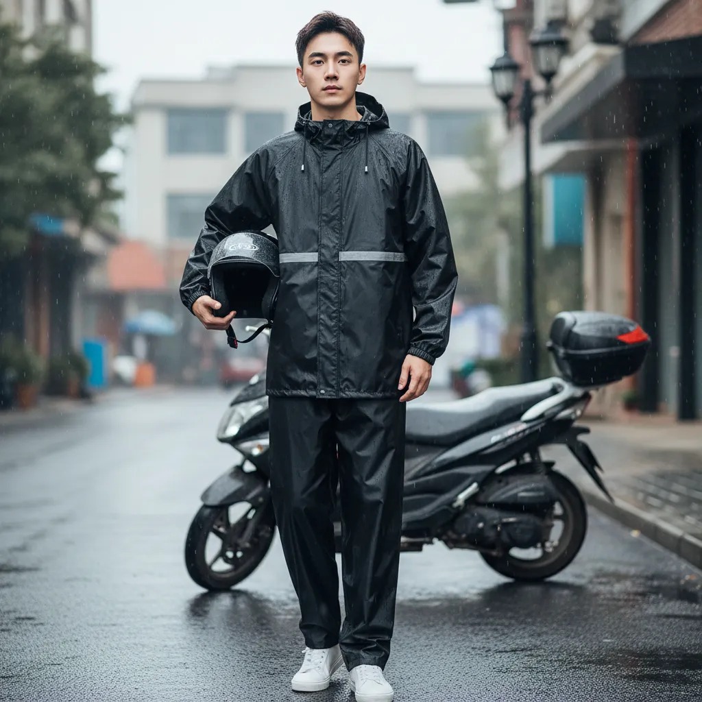 Capa De Chuva Nylon Moto Motoboy Conjunto Impermeável G Preto G
