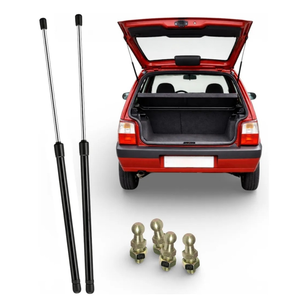 Amortecedor Porta Malas Uno 1984 a 2013 Kit 2 Peças + 4 Pinos Fixação