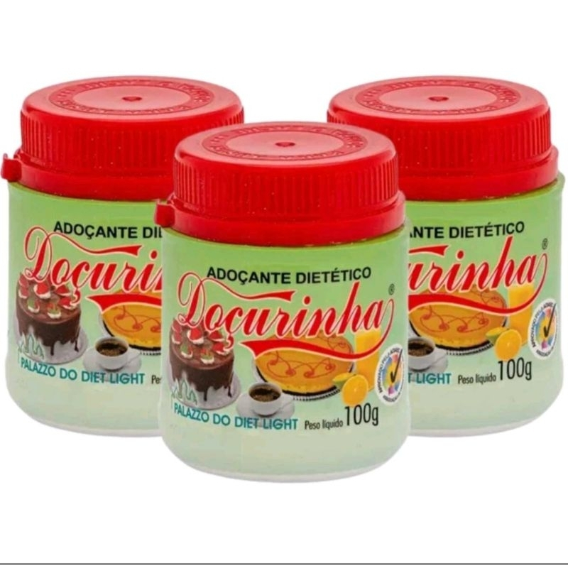 Kit com 3 Adoçante Dietético Doçurinha 100g
