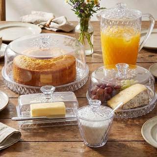 Kit Mesa Posta com 5 Itens Glamour Café da Manhã Jarra Queijeira Manteigueira Açucareiro Boleira em Oferta na Shopee