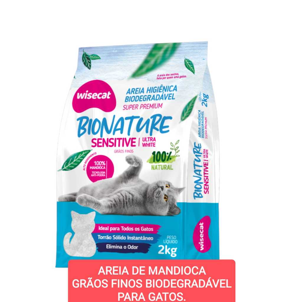 Areia para Gato Grãos Finos | Areia Higiênica Biodegradável de Mandioca | Areia Super Premium em Oferta na Shopee
