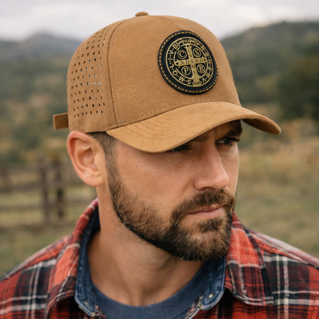 Boné Trucker São Bento Camurça Bordado Premium Alto Relevo Respirável Forrado em Oferta na Shopee