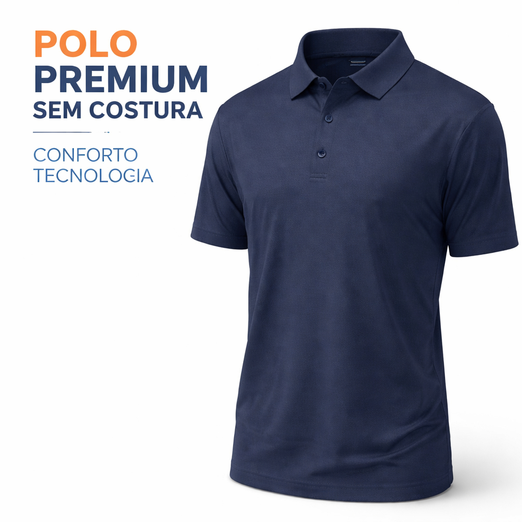 Camisa Polo Masculina Poliamida Sem Costura Dry Fit Premium Confortável Leve