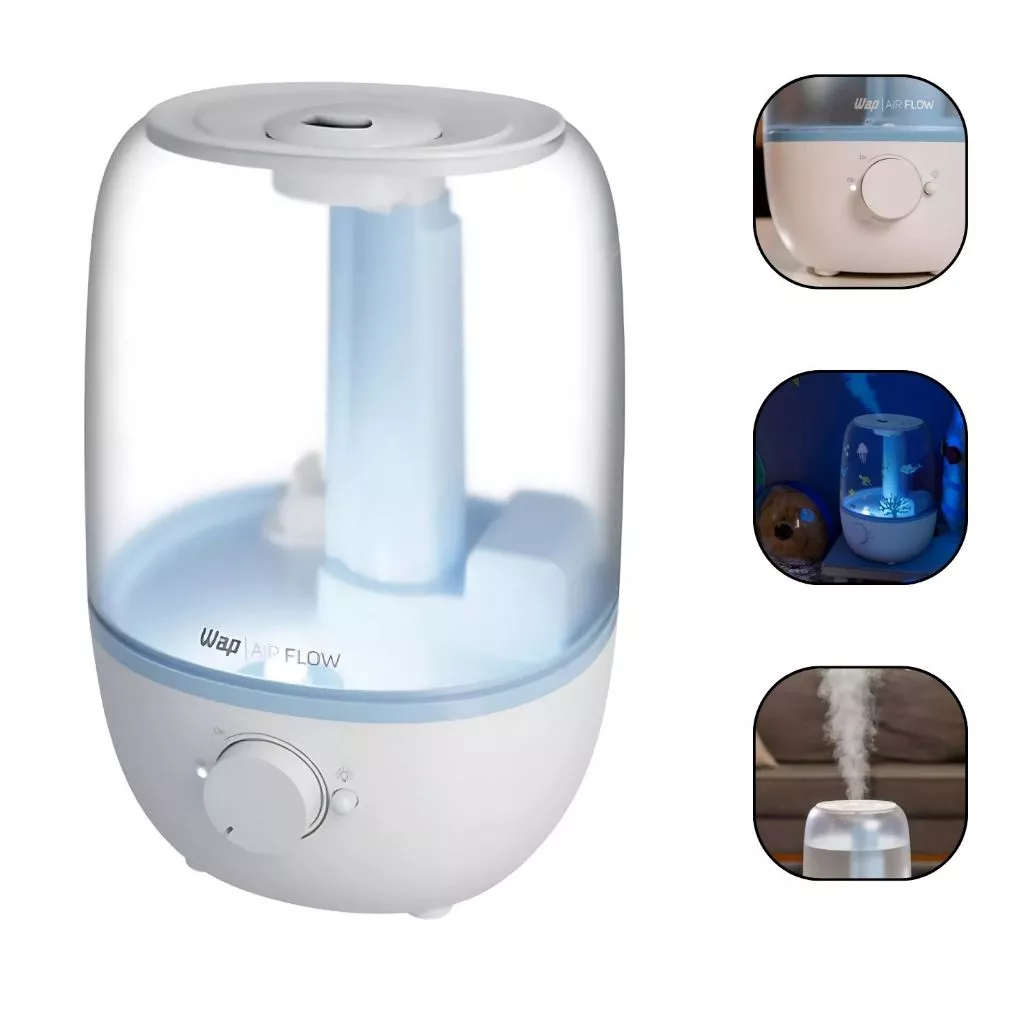 Umidificador de Ar com Difusor de Óleos Essenciais Luminária LED 2,3 Litros AIR FLOW Bivolt WAP