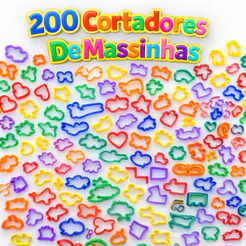 200 Cortador Molde Forminha p/ Massinha de Modelar Lembrancinha Prenda Kit Festa