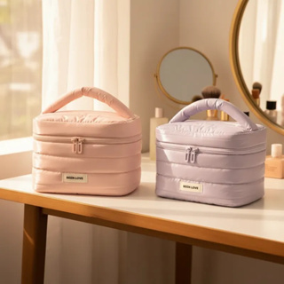 Necessaire Puffer de Viagem Acolchoado Bolsa de Maquiagem Metalizada em Oferta na Shopee