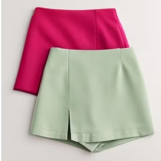 Kit com 2 Shorts Saia Moda Feminina Alfaiataria Moda Básico Tendência em Oferta na Shopee