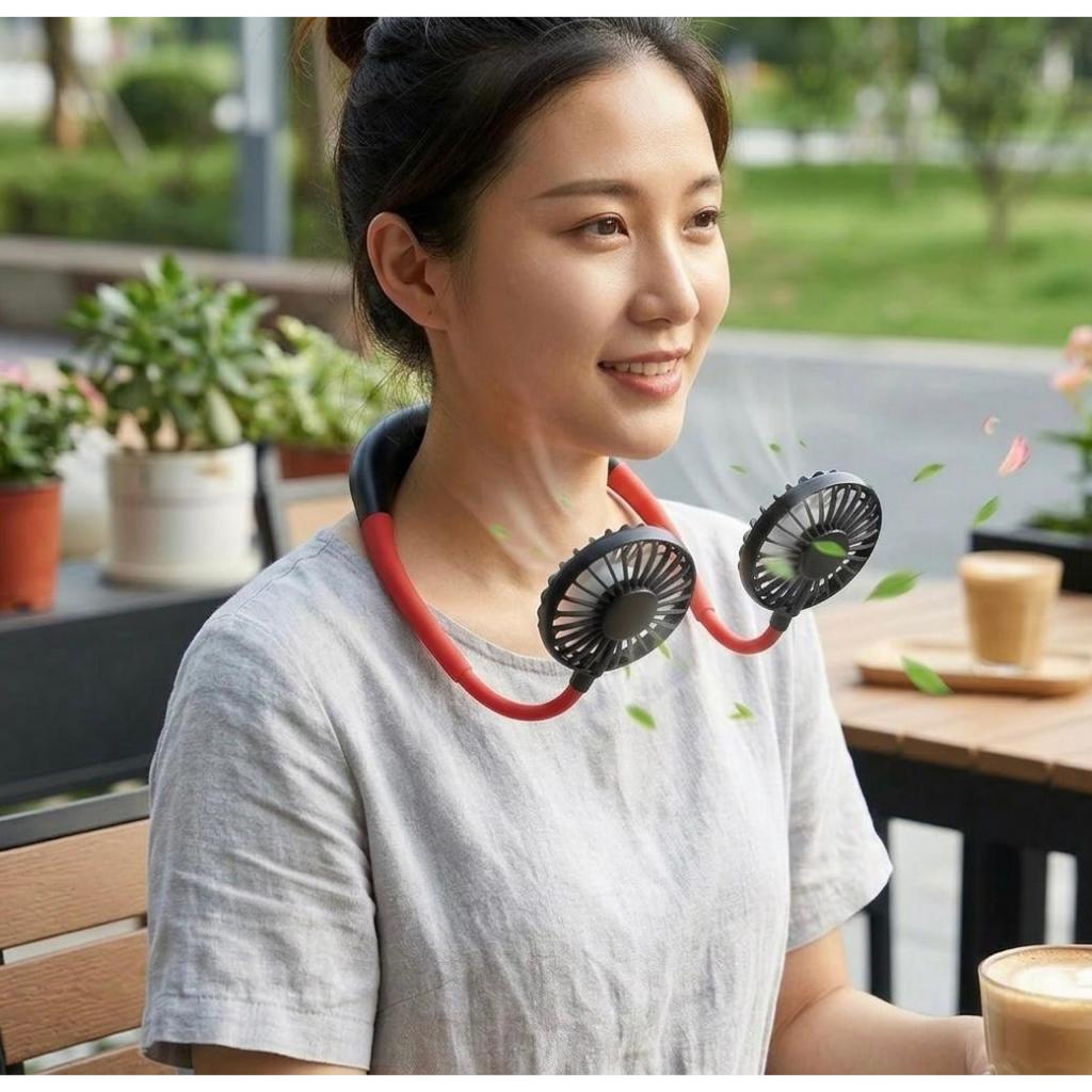 Ventilador de Pescoço Leve com Carregamento USB - Sem Ruído e Ultra Longa Duração F8