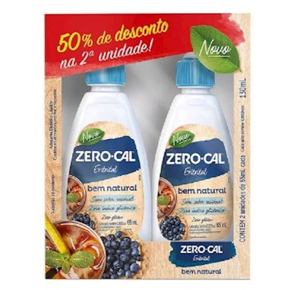 Adoçante Zero-Cal Eritritol Líquido - 2 Unidades de 65ml cada