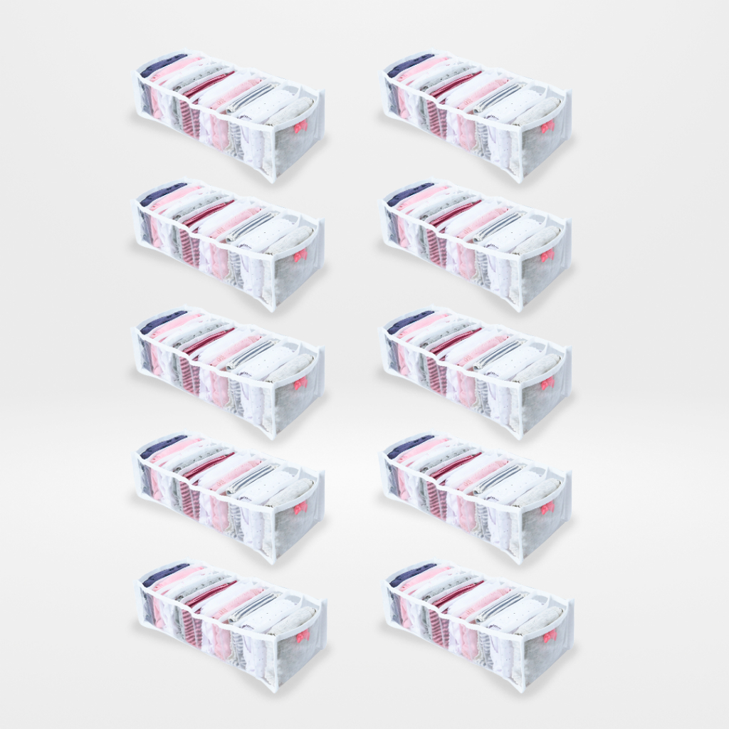 10 Colmeias Organizadoras Dobráveis de Armário e Gaveta para Calcinhas, Cuecas, Meias, Body