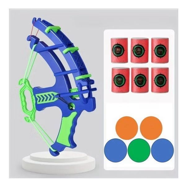 brinquedo Arco e flecha laçador de bolinhas com alvo e bolinhas