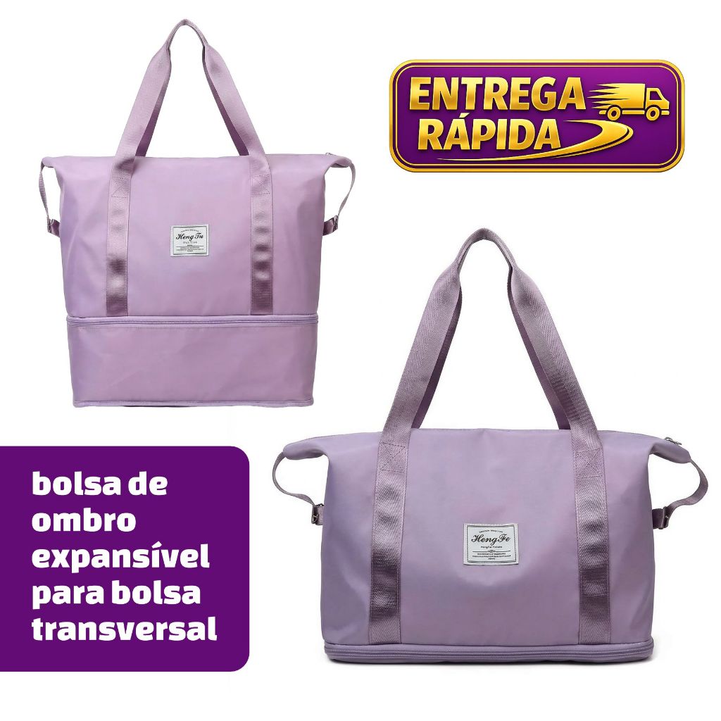 Bolsa de Viagem Feminina Expansivel Impermeavel Grande Academia Yoga c/ Compartimento Inferior