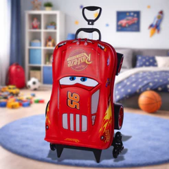 Mochila Mala de Rodinhas Infantil Escolar 3D Vingadores Marvel Disney Stitch Max Toy