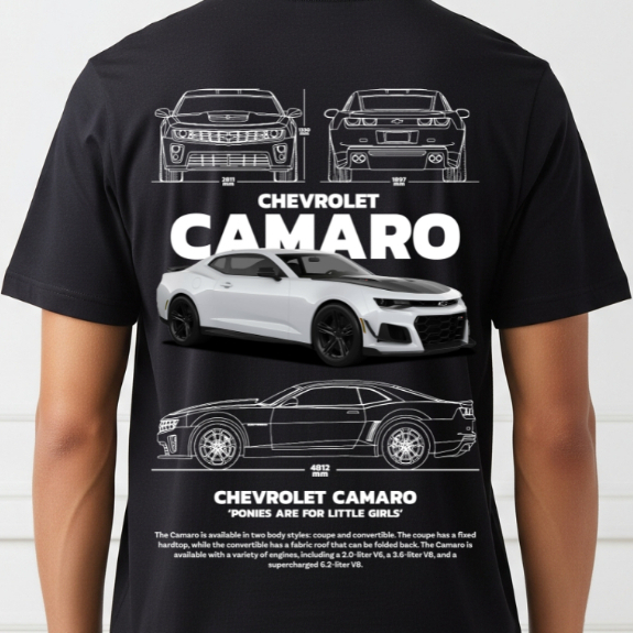 Camisa Camaro ZL1 O Puro Muscle Car Estampa de Carro Esportivo em Malha Confortável