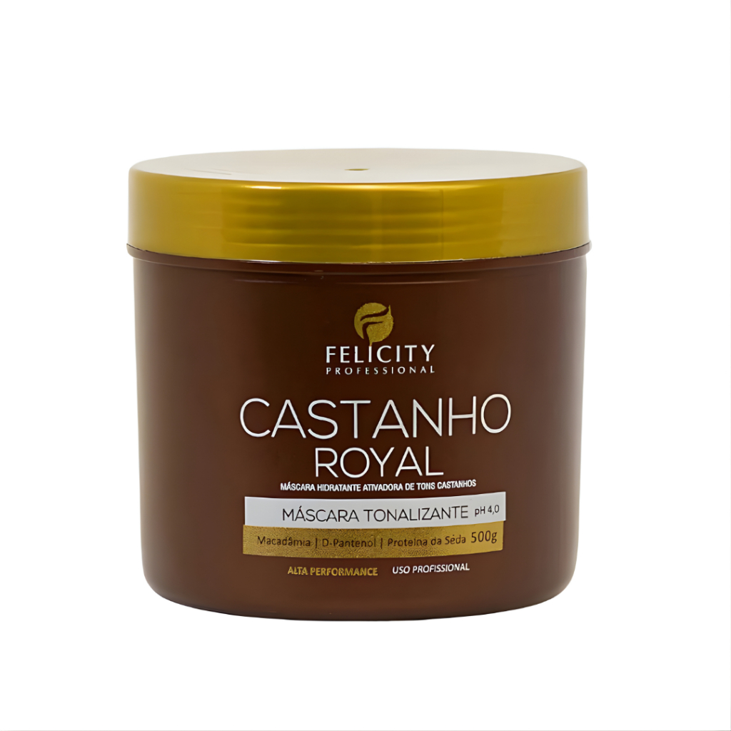 Máscara Tonalizante Felicity 500g Castanho Iluminado – Hidrata e Intensifica a Cor