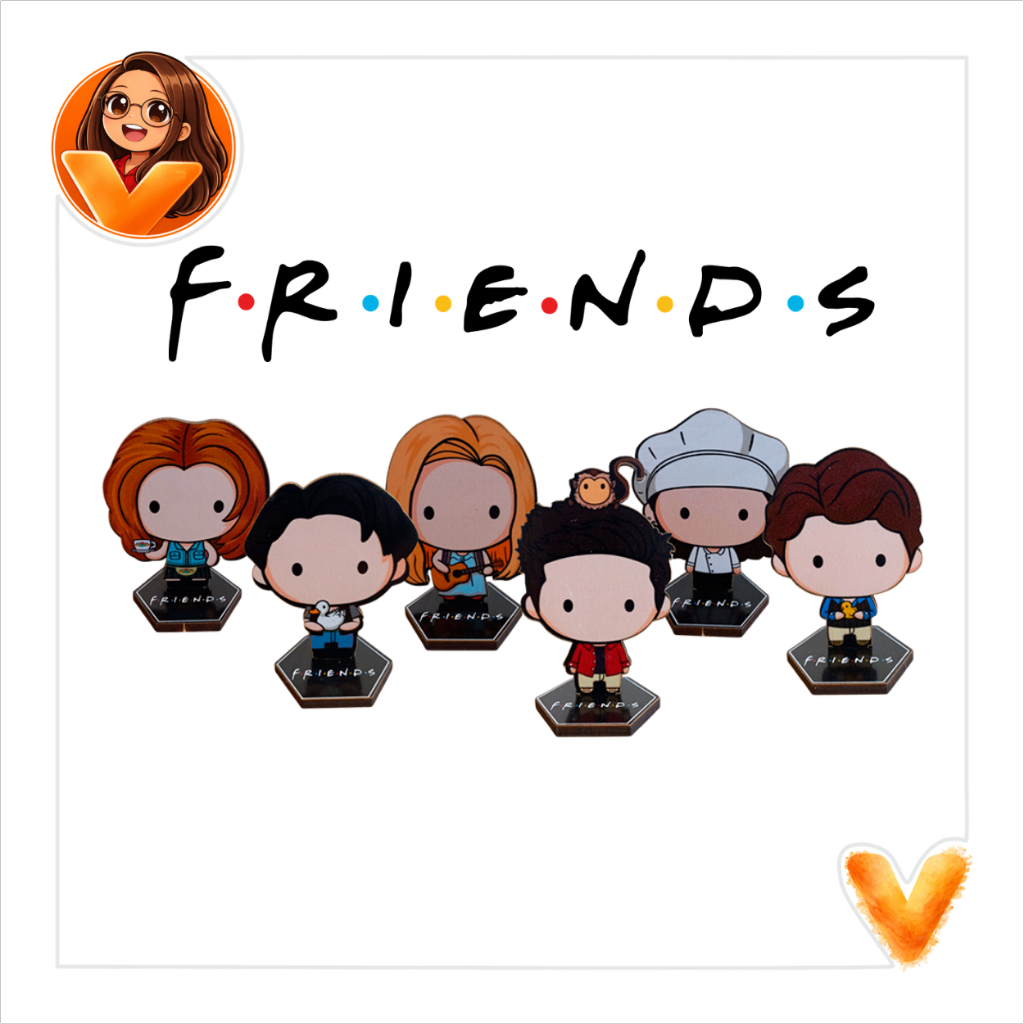 Kit Friends Totem Display de Mesa 6 unidades - Monica Ross Phoebe Chandler Joey Rachel