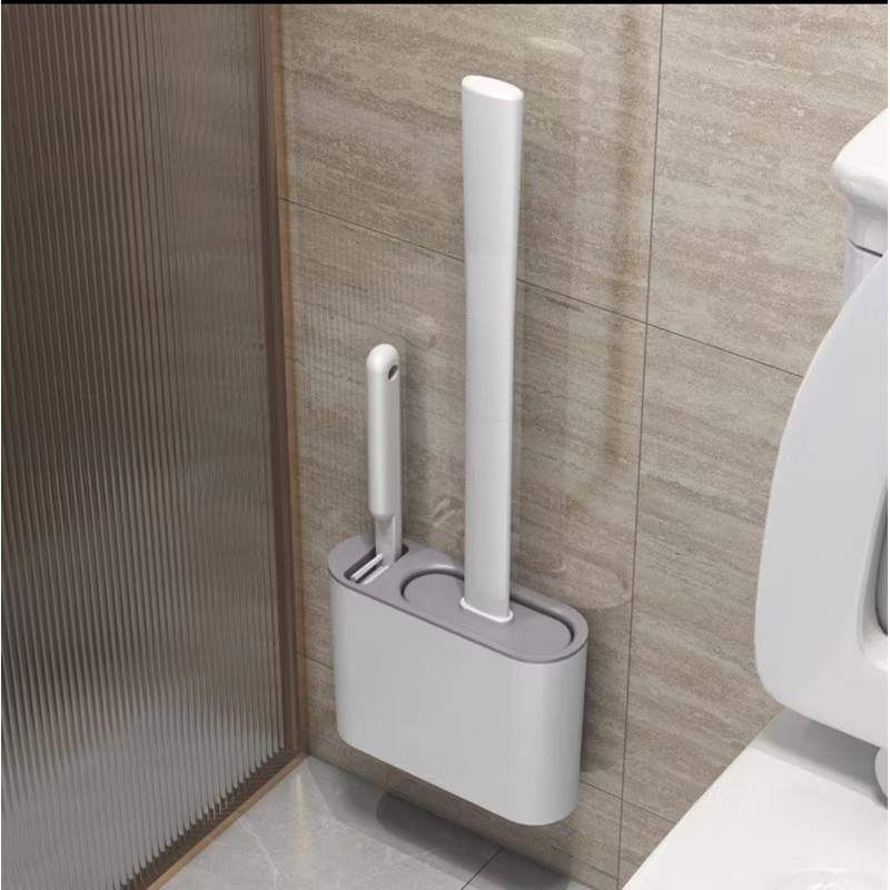 2 em 1  Escova de Silicone para Vaso Sanitário - Base de Banheiro Privada, Alta Eficiência