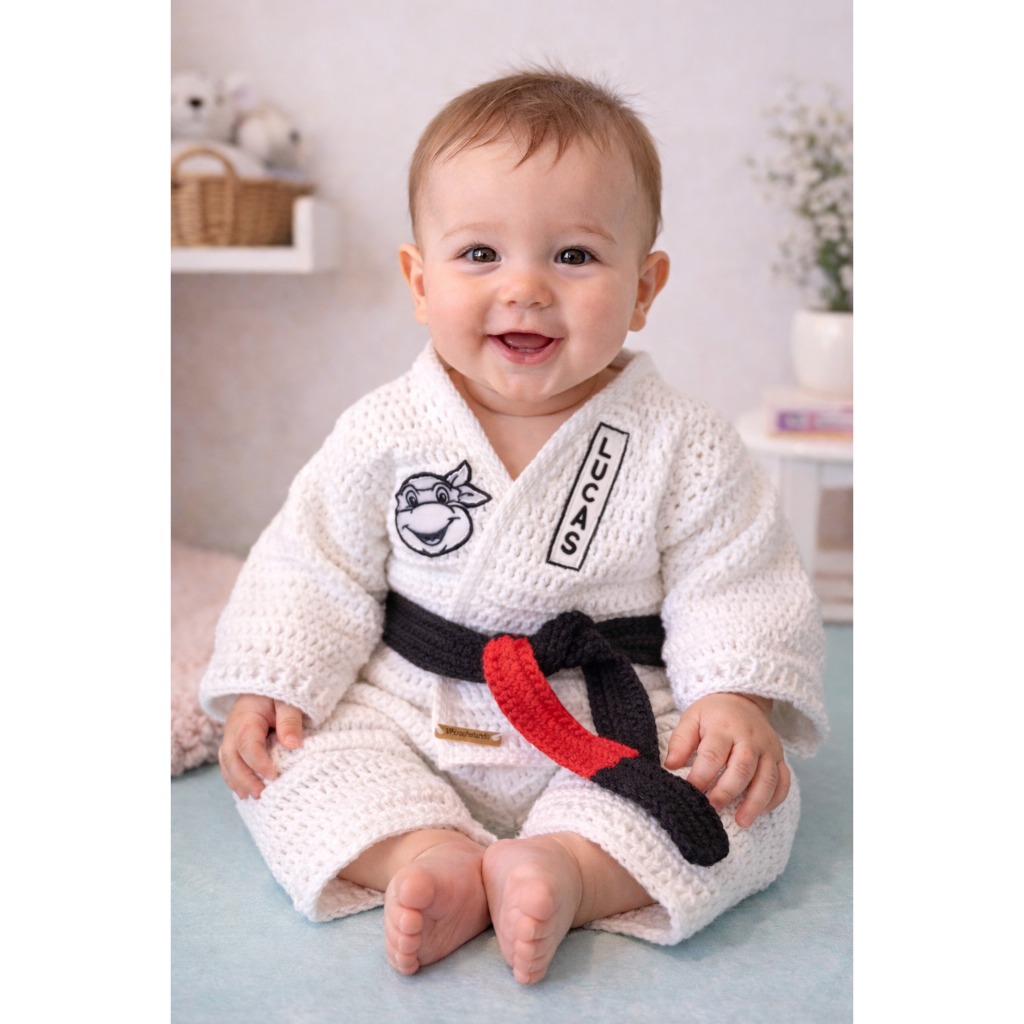 Kimono para bebê em croche até 6 meses