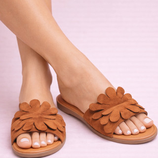 Sandália Rasteira Feminina Flor Delicada Elegante Casual Verão Conforto e Estilo