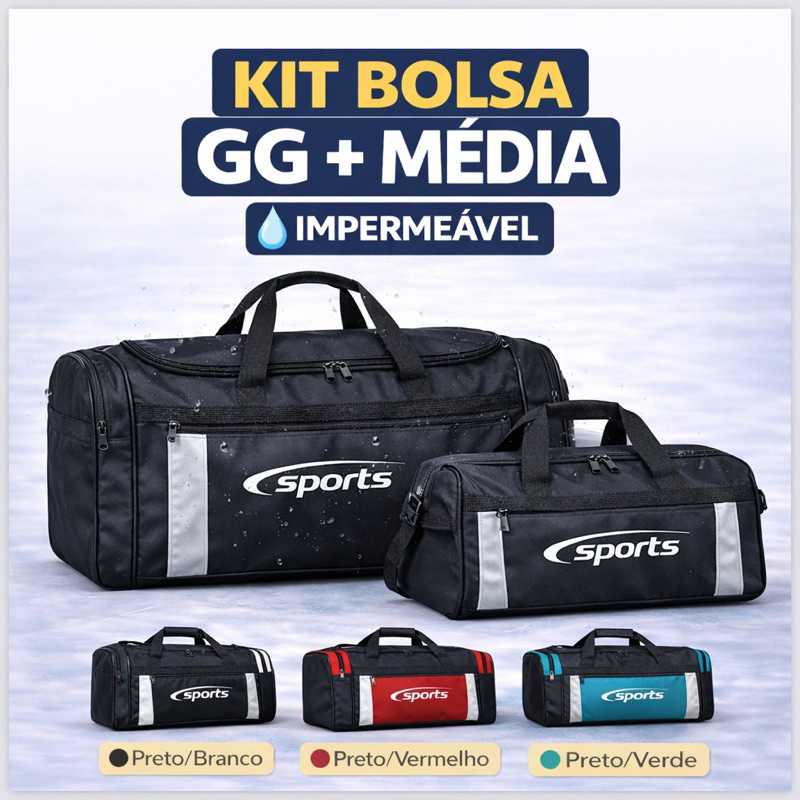 Kit Bolsa de Viagem Reforçada Impermeável