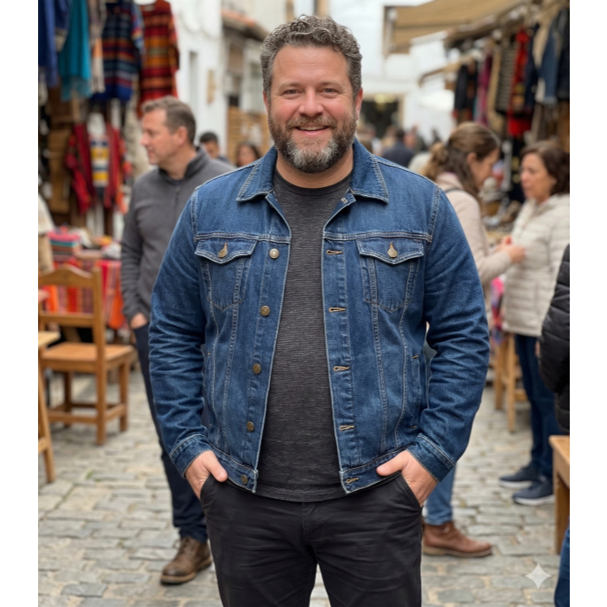 Jaqueta Jeans Plus Size Masculina G1 G2 G3 G4 Preta Azul Casual Confortável Outono Inverno