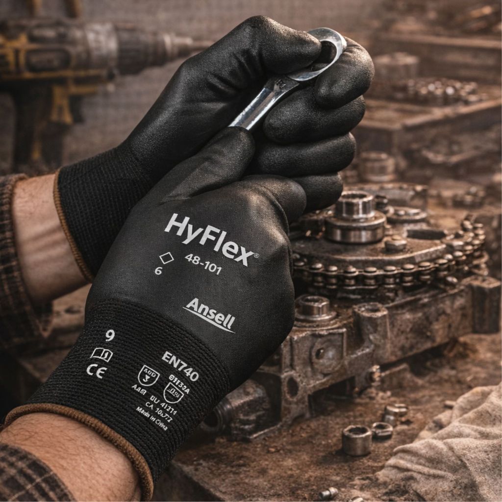 Luva Ansell Multiuso Extrema Durabilidade Conforto 48-101 Multitato Alta Sensibilidade Tátil Resistente Abrasão