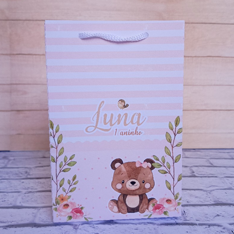 Sacolinhas Personalizadas 10x15cm BOSQUE ENCANTADO - Caixinhas Lembrancinhas para Aniversário Personalizados