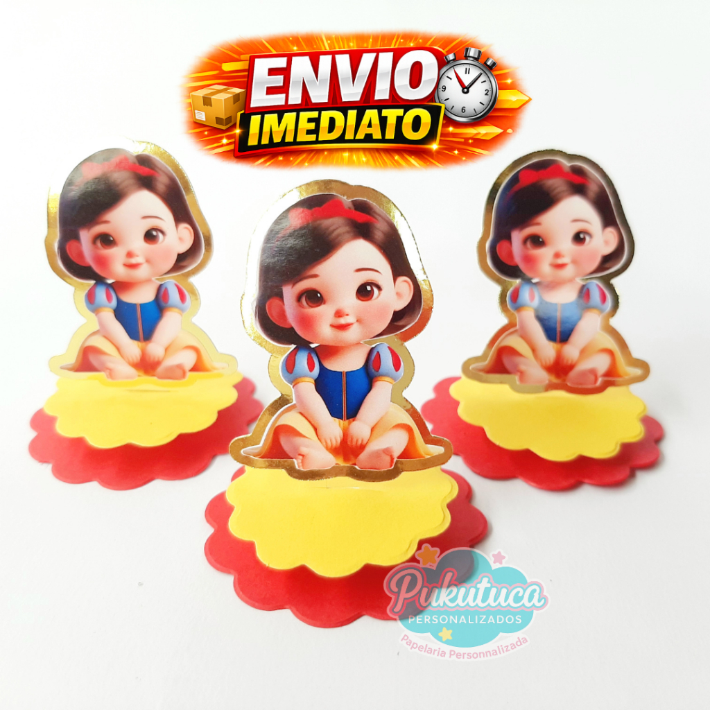 Tags Aplique 3D BRANCA DE NEVE BABY- Lembrancinhas, Apliques em pra caixinhas, cofrinhos, Nutella entre outros