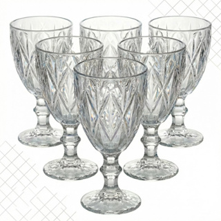 Jogo Taças Vidro Diamond Bico Jaca Abacaxi Conjunto Taça Para Água Vinho Tinto Suco Diamante em Oferta na Shopee