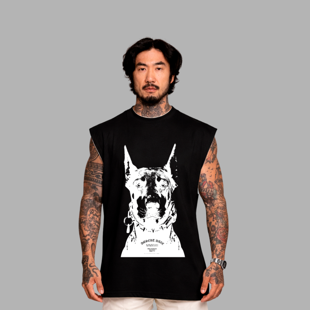 camiseta regata oversized dog cachorro streetwear regata machão academia musculação fitness