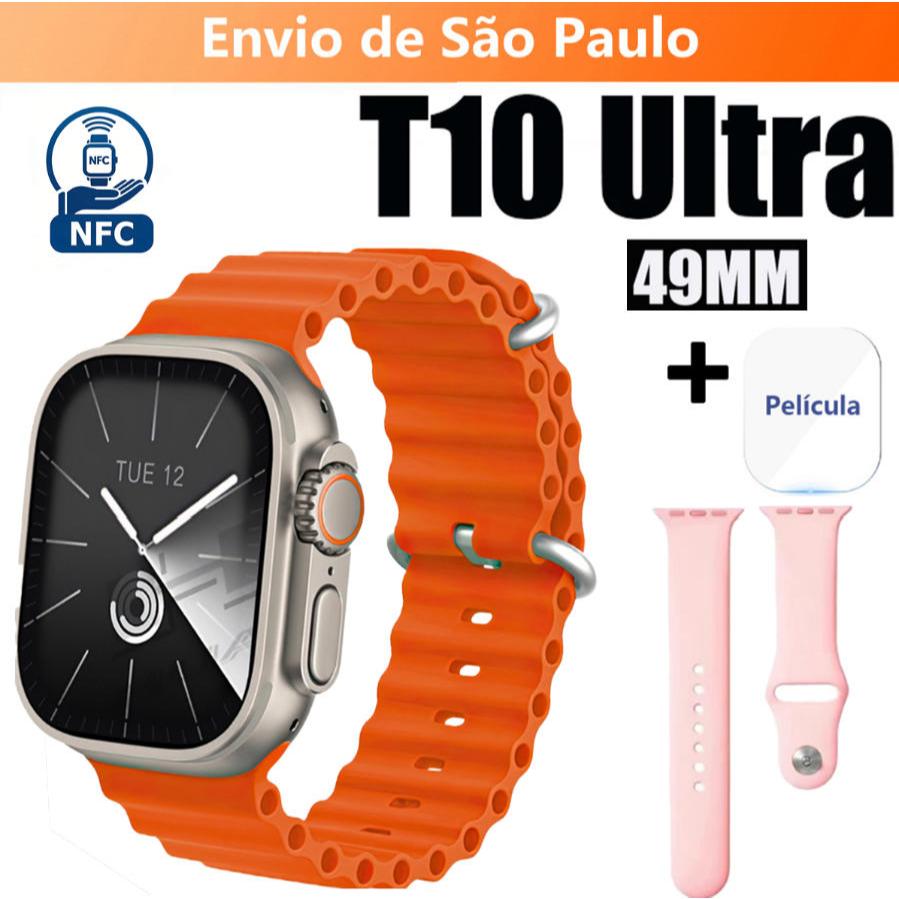 Smartwatch T10 Ultra 3 NFC Série 9 SmartWatch 2.09 Inch HD 49mm Bluetooth Com Calculadora